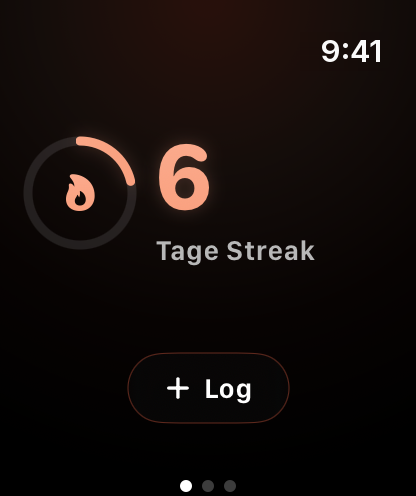 Tekneio Streak Apple Watch: Tagesansicht mit Trainingsfortschritt