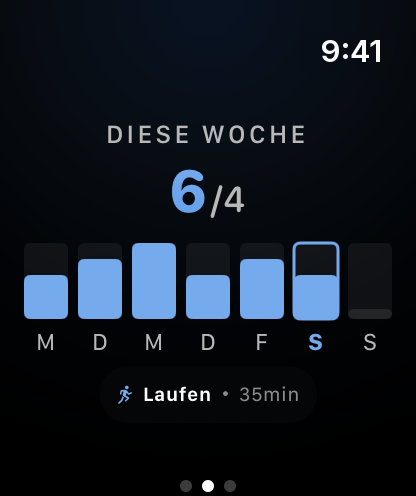 Tekneio Streak Apple Watch: Wochenziel und Streak